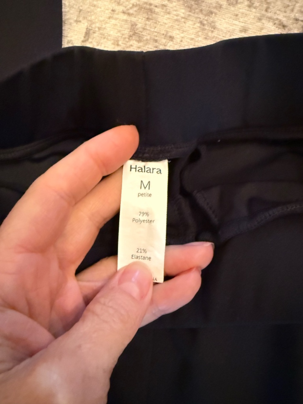 HALARA DayStretch High Waisted Pocket Wide Leg Work Pants-Black-Medium Petite - Picture 3 of 4